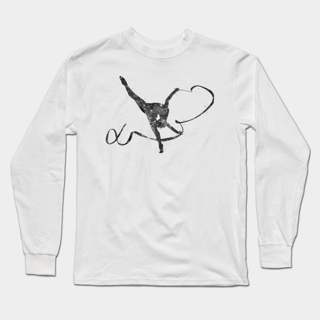 Rhythmic gymnastics black and white Long Sleeve T-Shirt by Yahya Art